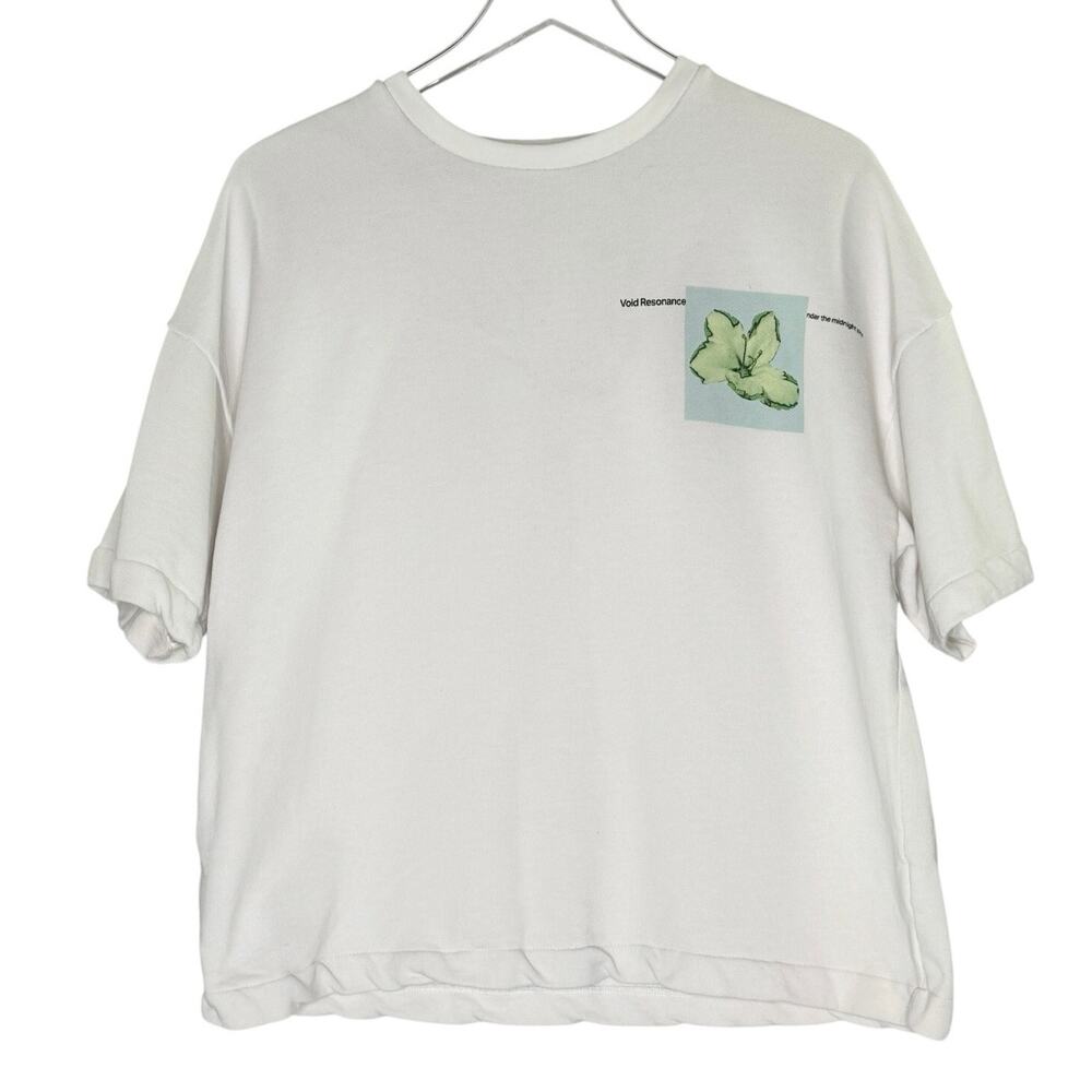 Zara Void Resonance Crewneck Short Sleeve Sweatshirt M Floral Botanical Unisex